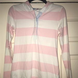 VINEYARD VINES pink striped Rugby Hoodie